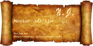 Nester Júlia névjegykártya